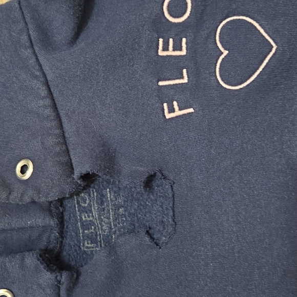 Fleo Dark Blue Hoodie with Pink Heart Design - Picture 2 of 3